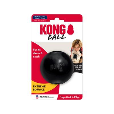 KONG Ball Extreme Bounce ของเล่นสุนัข ลูกบอลยางสีดำ เด้งดึ๋ง เหนียวพิเศษ กัดเพลิน ทนทาน มีรูเสียบขนมได้